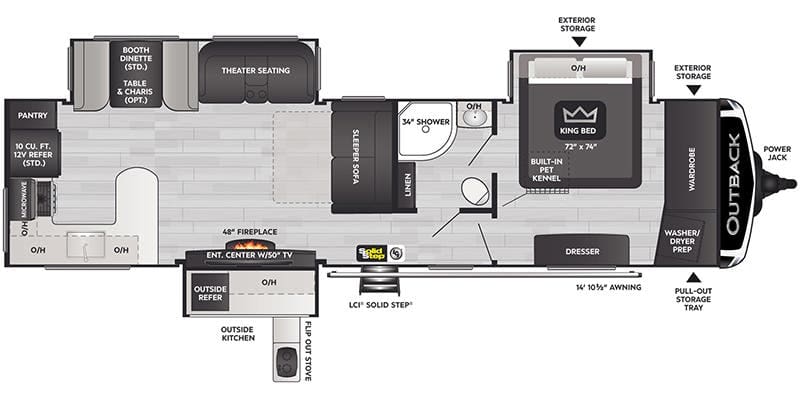 2022-Keystone-Outback-332ML-Floorplan