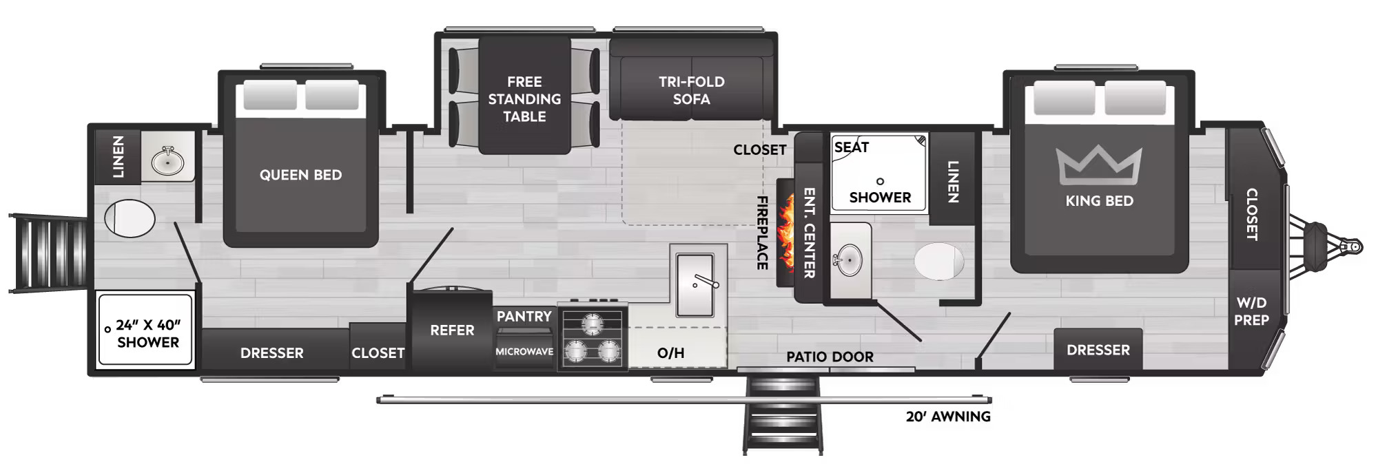 2026 Hideout 38DBD Floorplan