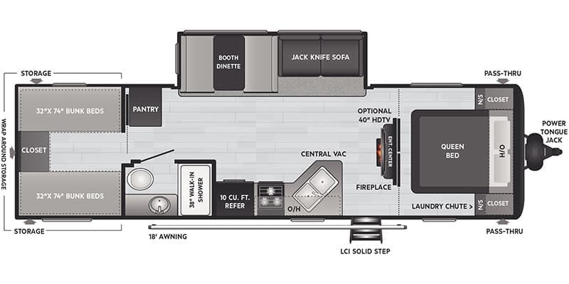 2021-Keystone-Hideout-LHS-290QB-Floorplan