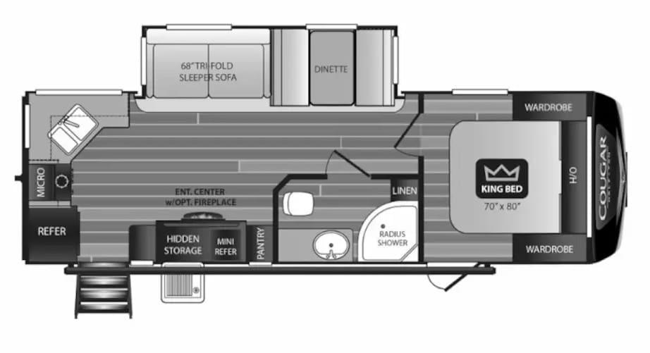 2019 Cougar Half-Ton 26RKS Floorplan