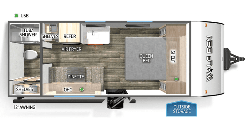 2024 Cherokee Wolf Den 17EV Floorplan